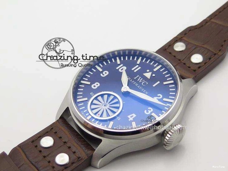 MIROTIME 0423 Reliable Big Pilot “Markus Buhler” IW5003 Turbine V6F Best Edition Blue Dial On Leather Strap A 7324